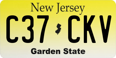 NJ license plate C37CKV