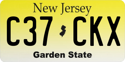 NJ license plate C37CKX