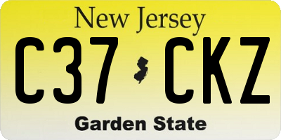NJ license plate C37CKZ