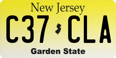 NJ license plate C37CLA