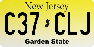 NJ license plate C37CLJ