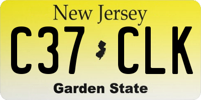 NJ license plate C37CLK