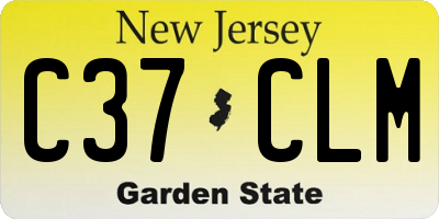 NJ license plate C37CLM