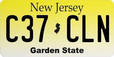 NJ license plate C37CLN