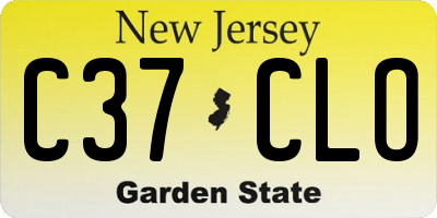 NJ license plate C37CLO