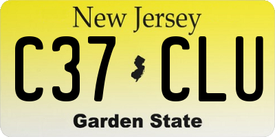 NJ license plate C37CLU