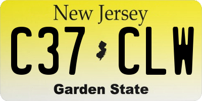 NJ license plate C37CLW