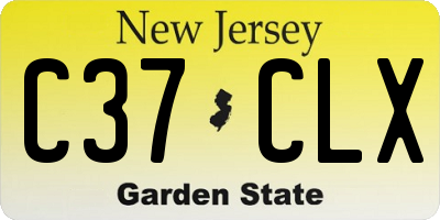 NJ license plate C37CLX