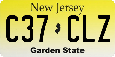 NJ license plate C37CLZ