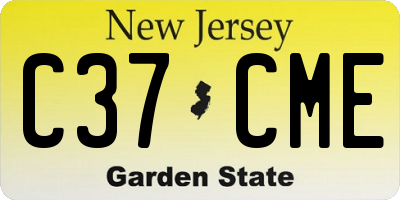 NJ license plate C37CME