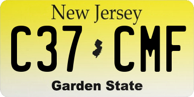 NJ license plate C37CMF