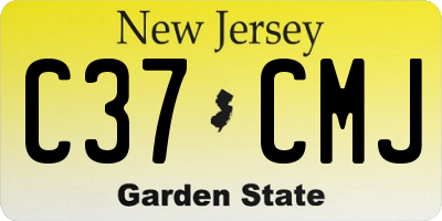 NJ license plate C37CMJ