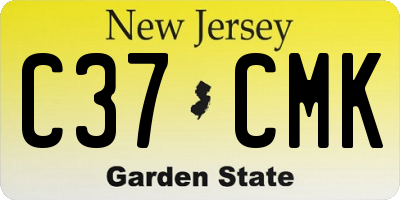 NJ license plate C37CMK