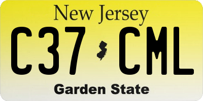 NJ license plate C37CML