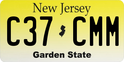NJ license plate C37CMM