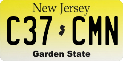 NJ license plate C37CMN