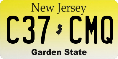 NJ license plate C37CMQ