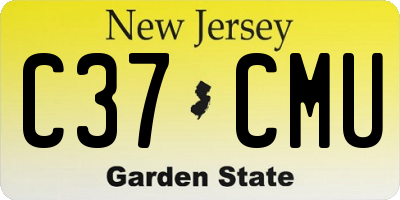 NJ license plate C37CMU