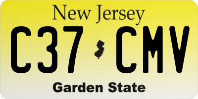 NJ license plate C37CMV