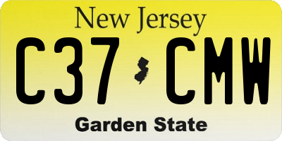 NJ license plate C37CMW