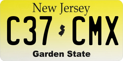 NJ license plate C37CMX