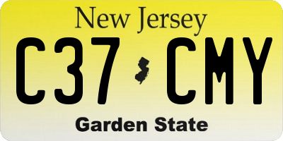 NJ license plate C37CMY