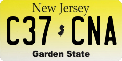 NJ license plate C37CNA