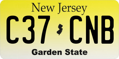 NJ license plate C37CNB