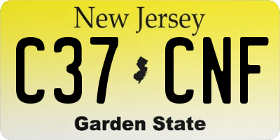 NJ license plate C37CNF