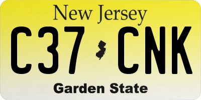 NJ license plate C37CNK