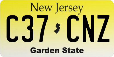 NJ license plate C37CNZ