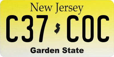 NJ license plate C37COC