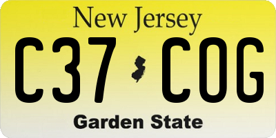 NJ license plate C37COG