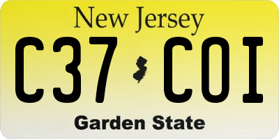 NJ license plate C37COI