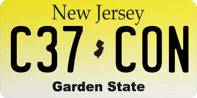 NJ license plate C37CON