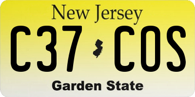 NJ license plate C37COS