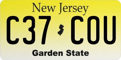 NJ license plate C37COU