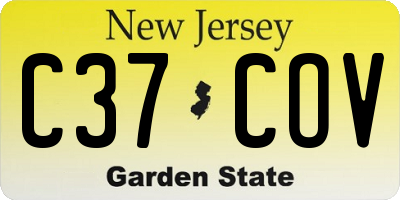 NJ license plate C37COV