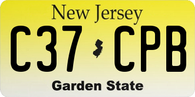NJ license plate C37CPB