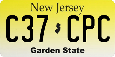 NJ license plate C37CPC