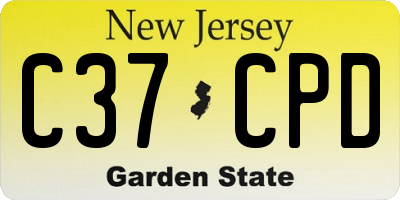 NJ license plate C37CPD