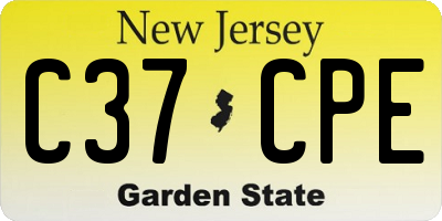 NJ license plate C37CPE