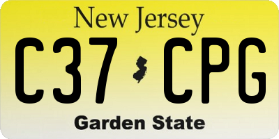 NJ license plate C37CPG