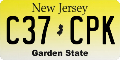 NJ license plate C37CPK