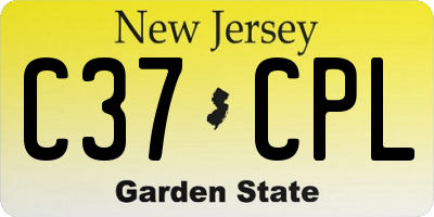 NJ license plate C37CPL