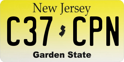 NJ license plate C37CPN