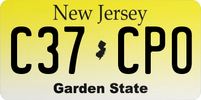 NJ license plate C37CPO