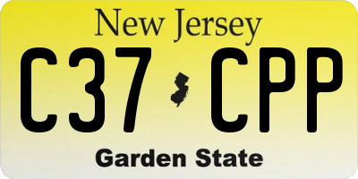 NJ license plate C37CPP