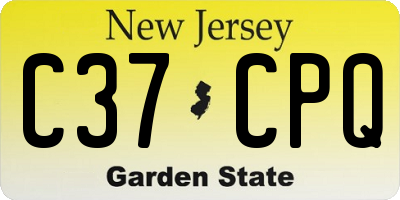 NJ license plate C37CPQ