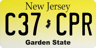 NJ license plate C37CPR